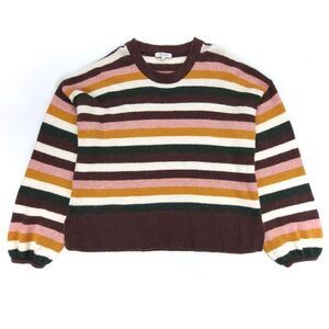 MADEWELL Alpaca Wool Balloon Sleeve Striped Payton Sweater Coziest Yarn Boho